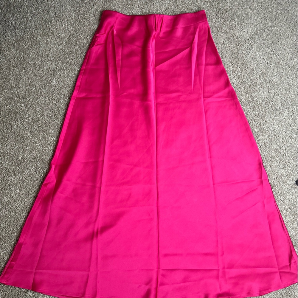 Fashion Nova Pink Midi A-Line Skirt Resort Wear